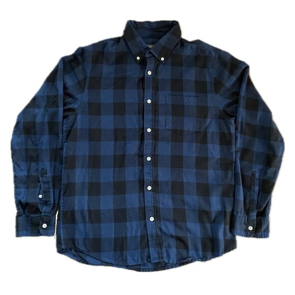 Slate & Stone Flannel Button Down Shirt - Royal Blue & Black Buffalo Plaid - Med - Picture 1 of 8